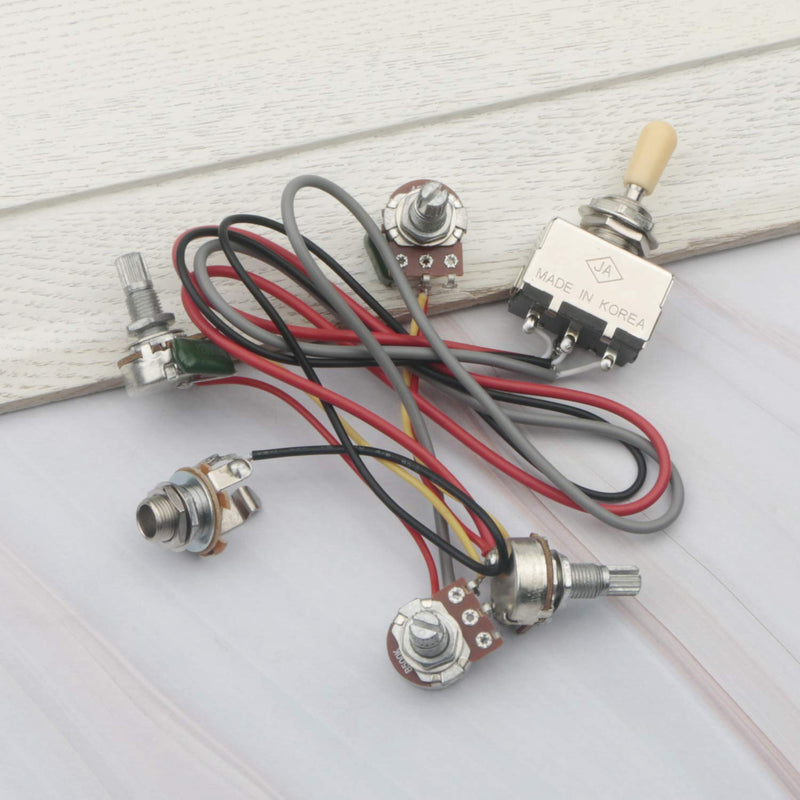 Guitar Wiring Harness Prewired 2 Volumes 2 Tones 4-500k Pots for LP Guitar