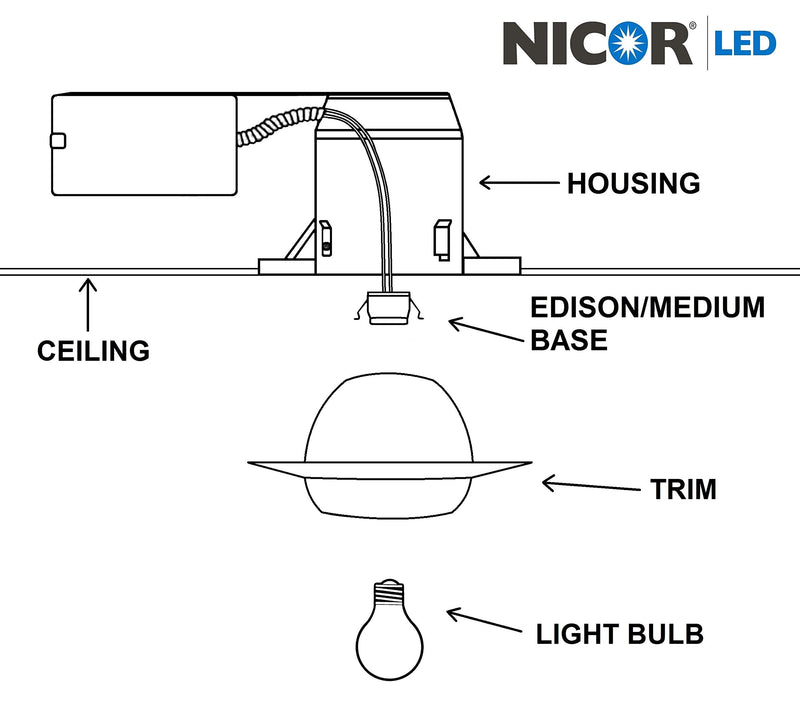 NICOR Lighting 6 inch White Recessed Eyeball Trim Designed for 6 inch Housings (17506WH)