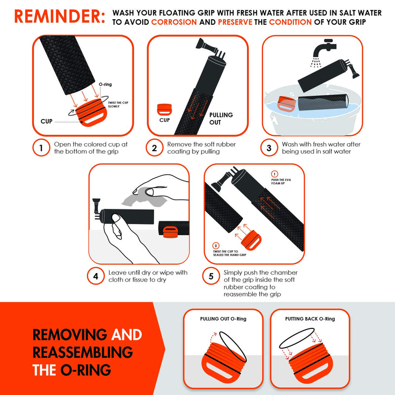 Waterproof Floating Hand Grip Compatible with GoPro Hero 9 8 7 6 5 4 3+ 2 1 Session Black Silver Camera Handler & Handle Mount Accessories Kit for Water Sport and Action Cameras (Yellow) Yellow