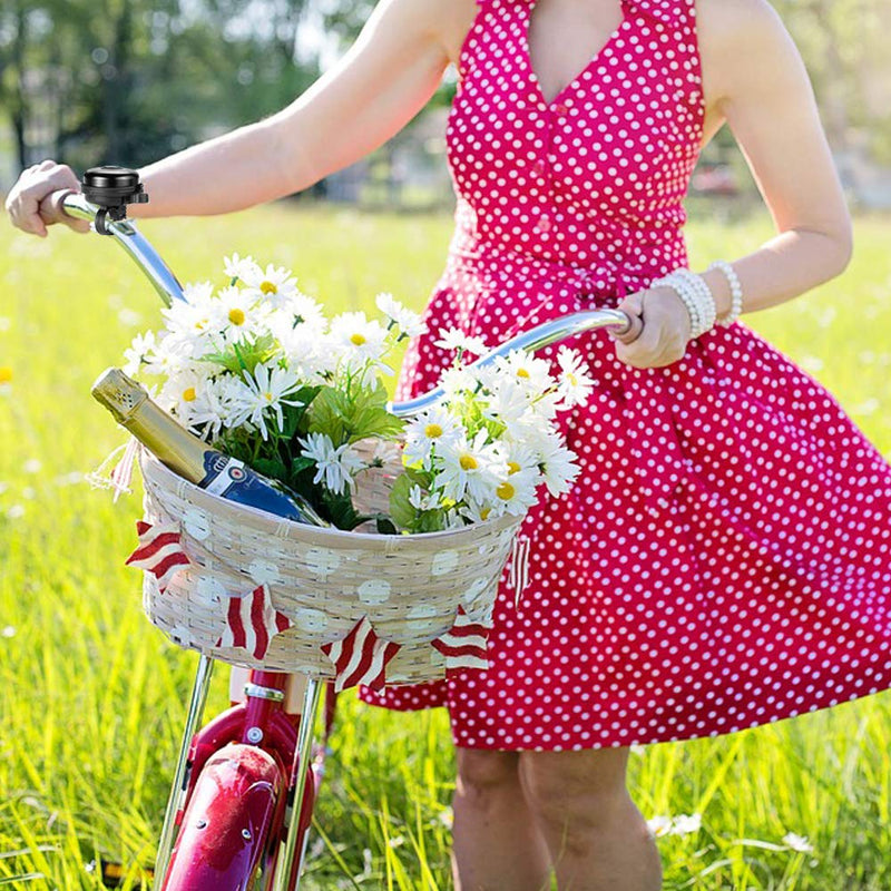 Accmor Classic Bike Bell, Aluminum Bicycle Bell, Loud Crisp Clear Sound Bicycle Bike Bell for Adults Kids Black, Silver-Right Hand Use-2 pack