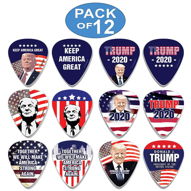 Donald Trump President Guitar Picks Series 2 (12-Pack) - Presidential Campaign 2020 Election Music Gifts Accessories for Husband Dad Boys Son Men Him Boyfriend Musician Gift Donald Trump President Guitar Picks Series 2