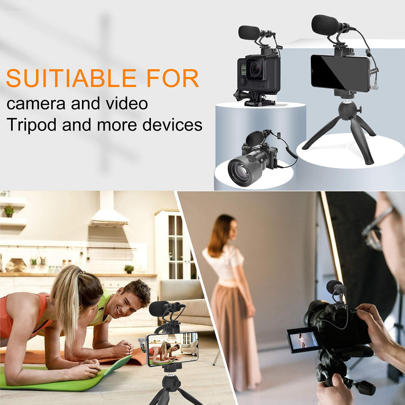 Comica CVM-VM10II Full Metal Compact On Camera Cardioid Directional Mini Shotgun Video Microphone for Smartphone iPhone,Huawei,DJI Osmo,SonyA9/A7RII/A7RSII,GH4/ GH5, and DSLR Camera(Black) Black