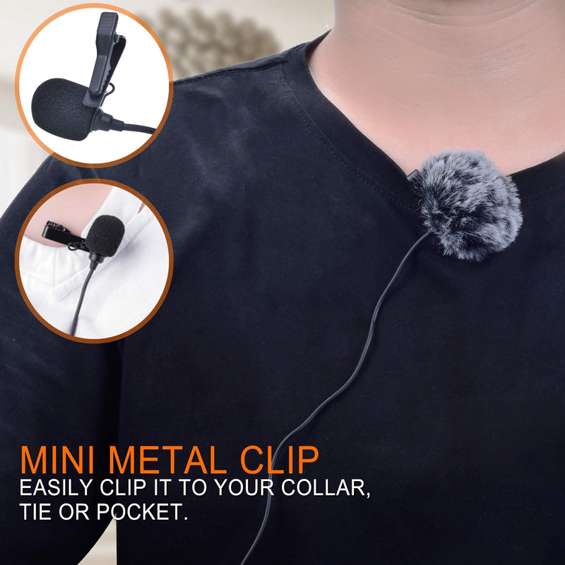 Comica CVM-V02C2 Cardioid XLR Lavalier Lapel Microphone,Microphone for Camera Canon Sony Panasonic Camcorders Zoom H4n H5 H6 Tascam DR-40 DR05 DR-701D DR-60D DR-70D DR-100 Recorders (2 Pack)