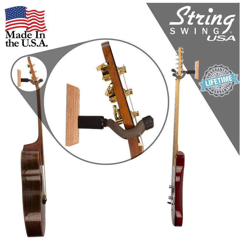 String Swing Wall Mount Guitar Hanger CC01KOAK - (4 Pack)
