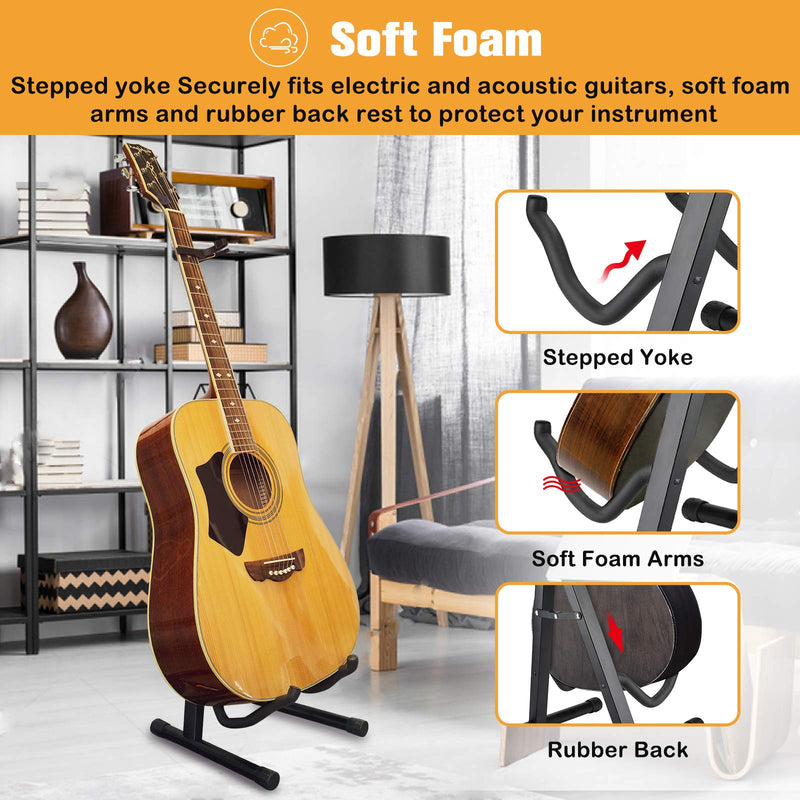 Avenda Guitar Stand, A-Frame Universal Folding Instrument Stand for Acoustic Electric Bass Guitar