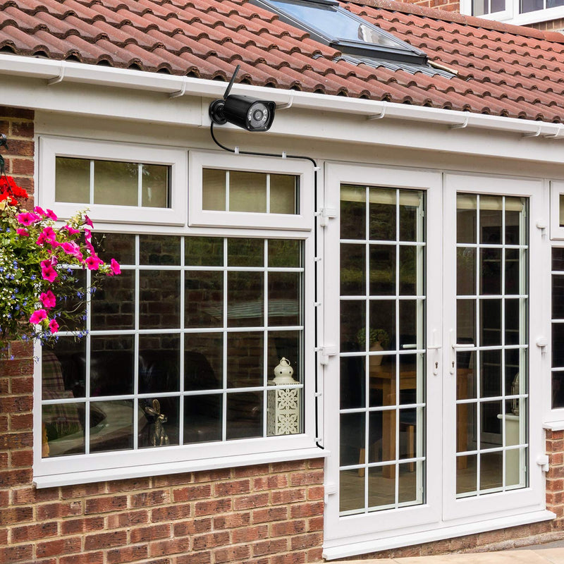 Sumind 4 Pack 10 ft/ 3 m Micro USB Extension Cable Male to Female Extender Cord Compatible with Zmodo Wireless Security Camera Flat Power Cable, Cable Clips Included (Black) black