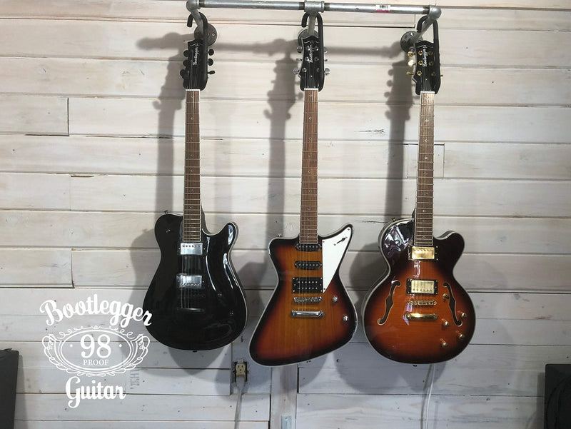 Guitar Bar Hanger No Slip Padded Hard Metal 12” Closet Bar Hanger - 6 String Electric & Acoustic Guitars 4 String Bass - Not Guitar Stand Display Storage In A Closet - Over Head Pipe - Your Rack