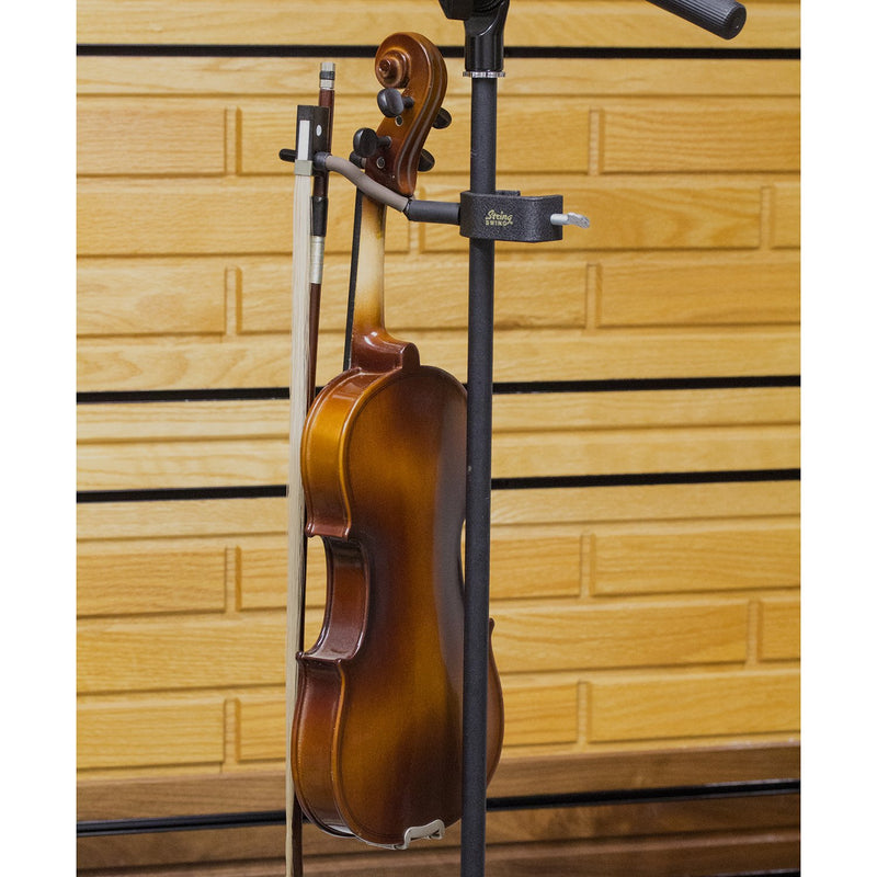 String Swing CC04VS Small Violin Holder Mic Stand Attachment For 1/8, 1/4, & 1/2 violins & 12" viola Single