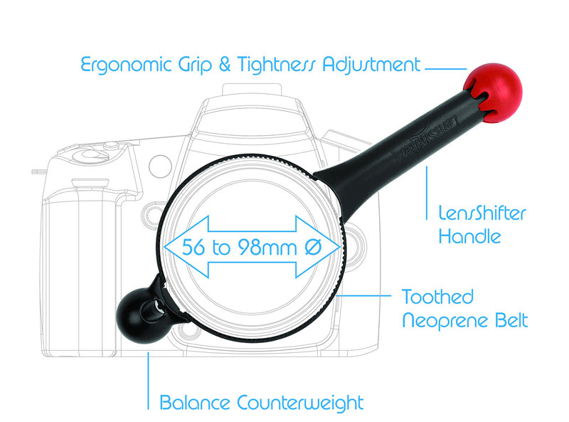 FocusShifter LensShifter Pro Focus & Zoom Grip, Red Red/Black
