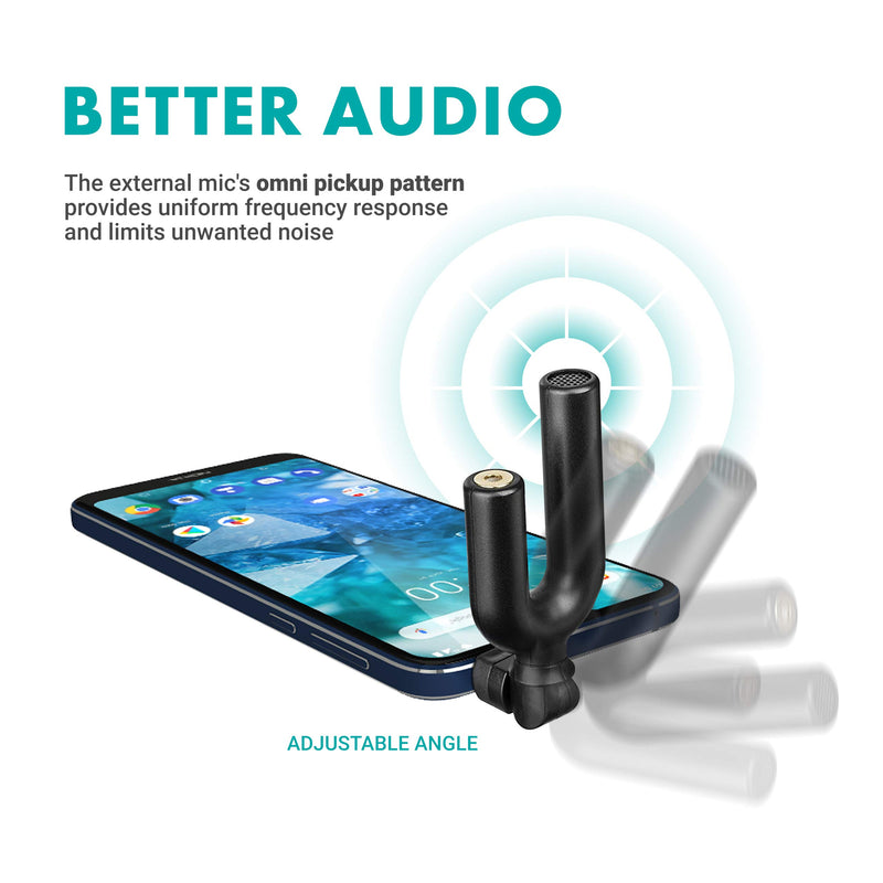 Movo MA2010 Omnidirectional Microphone Compatible with iPhone, iPad, Android, and Other Smartphones with 3.5mm TRRS Jack and Live Monitoring Input - Perfect Vlog, Stream, YouTube Microphone