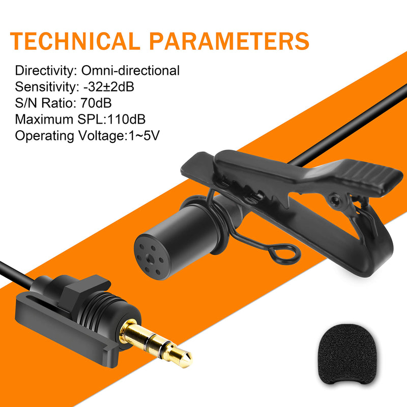 Comica CVM-SM-O1 Professional Lavalier Lapel Microphone, Omnidirectional 3.5mm TRS Clip-on Condenser Mic Compatible with DSLR Camera, Comica BoomX-D, Sennheiser, and Other Wireless Transmitter(3.94ft)