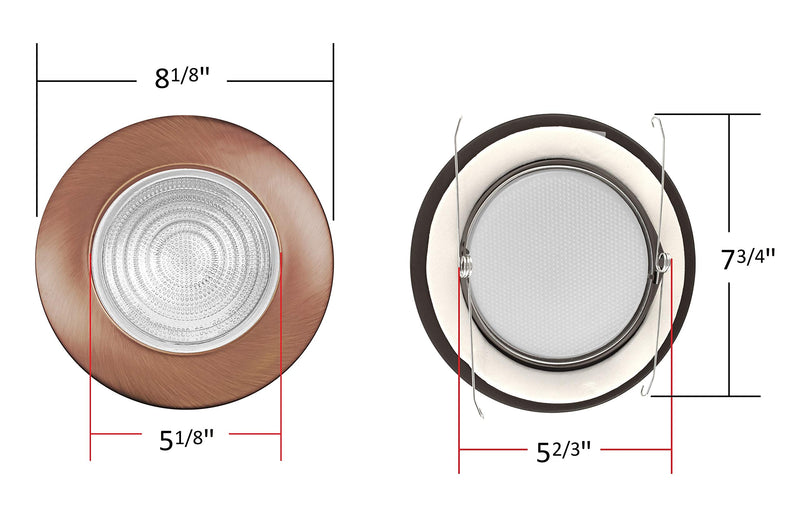 NICOR Lighting 6 inch Bronze Recessed Shower Trim with Glass Fresnel Lens (17502BZ)