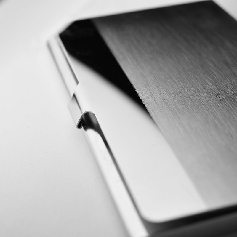 homEdge Super Light Stainless Steel Business Card Holder, Slim Professional 2 Packs Card Case for Traveling and Business Stainless Steel 2 Packs