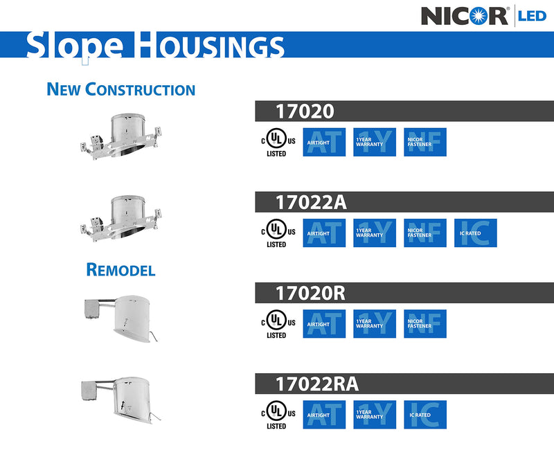 NICOR Lighting 6 in. White Recessed Slope Trim with Baffle (17711)