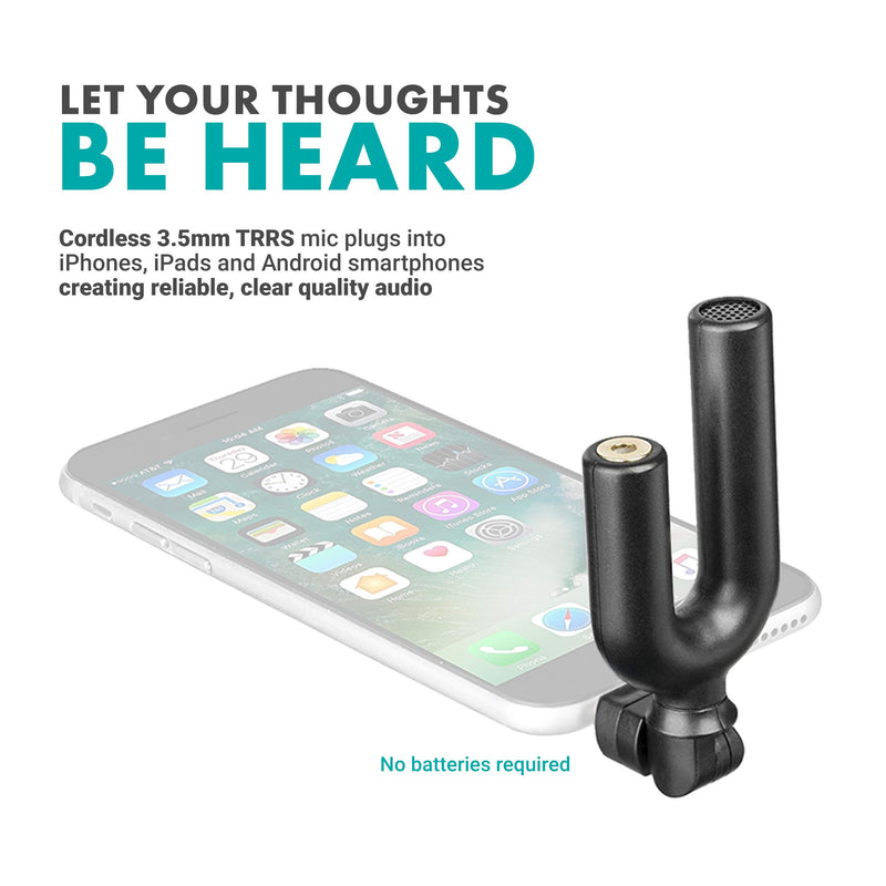 Movo MA2010 Omnidirectional Microphone Compatible with iPhone, iPad, Android, and Other Smartphones with 3.5mm TRRS Jack and Live Monitoring Input - Perfect Vlog, Stream, YouTube Microphone