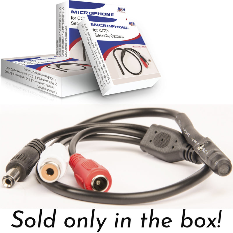 CCTV Microphone Security Outdoor Microphone Audio Microphone Tiny CCTV Surveillance Microphone RCA Microphone DVR with High Sensitive Preamp Amplified Pickup Device Mic for External Camera Sound