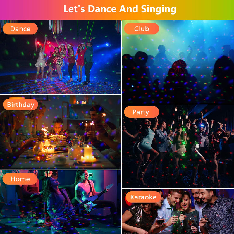 [AUSTRALIA] - Party Lights, Led Dj Disco Lights With Sound Activated＆Remote Control, 60 Light Effects, USB Powered (UL Plug), Timing, For Karaoke, Disco, DJ, Wedding, Dance, Holiday, Birthday, Parties, Party 