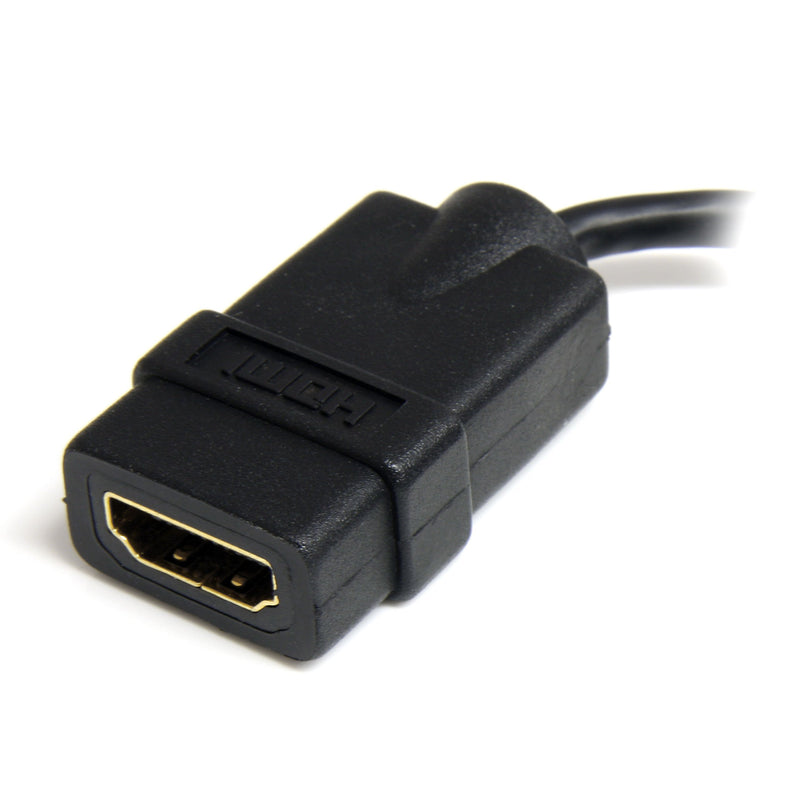 StarTech.com 5in High Speed HDMI Adapter Cable - HDMI to HDMI Micro - F/M - 5 inch Micro HDMI Adapter - HDMI Female to Micro HDMI Male (HDADFM5IN), Black HDMI to Micro HDMI