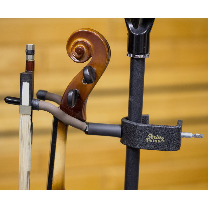 String Swing CC04VS Small Violin Holder Mic Stand Attachment For 1/8, 1/4, & 1/2 violins & 12" viola Single