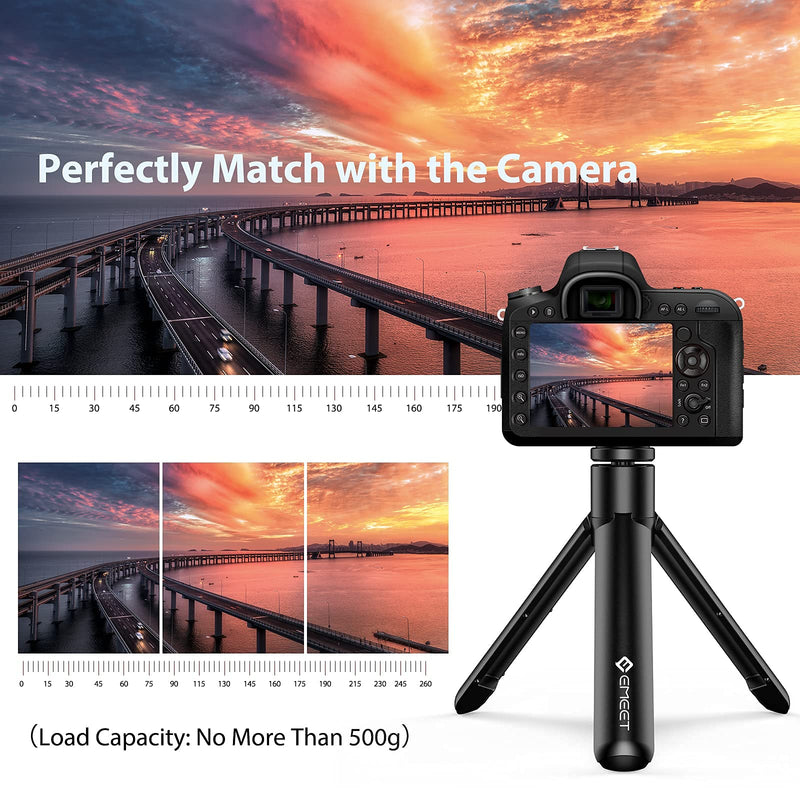 Webcam Tripod, eMeet Professional Webcam Mini Tripod, Portable & Lightweight, Adjustable Height from 5.7-12.2 in, Stable Use, Universal Compatible for Most Webcams/Phones/GoPros/Mirrorless Cameras