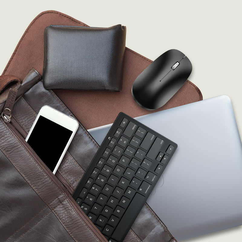 Bluetooth Keyboard and Mouse for Mac, OMOTON Ultra-Slim Mac Keyboard and Mouse Combo, Wireless Keyboard and Mouse for Mac, MacBook Pro/Air, iMac, Mac Mini, Laptop and PC (Black) Black