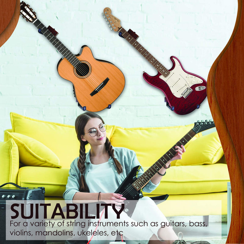 RawRock Horizontal Guitar Hanger - Tilt and Display Your Guitar, Ukulele, Bass, Electric Guitar, Banjo at a Slanted Angle with Beauty (Country Classic) Country Classic