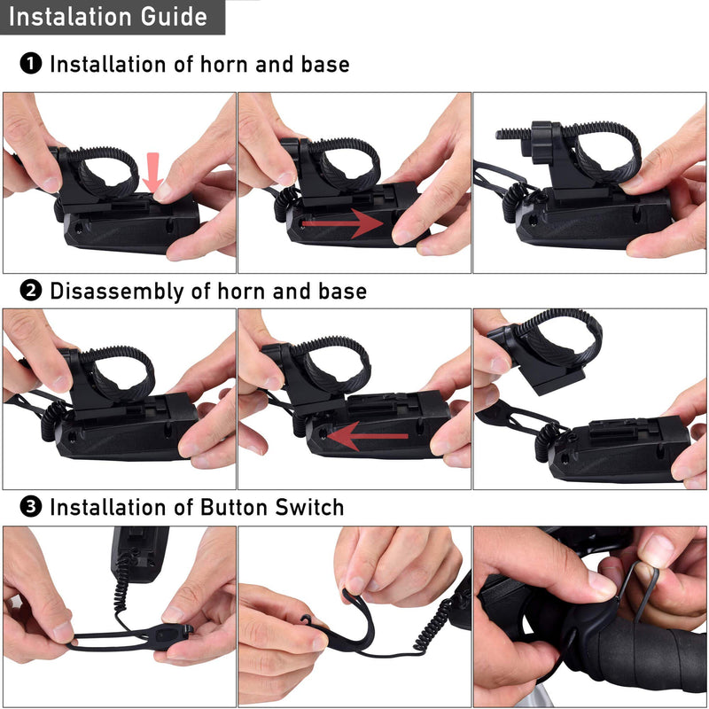 DAWAY A14 Loud Electric Bike Horn - 5 Modes Sound 110 DB Bicycle Cycling Handlebar Ring Alarm Bells with Free Screwdriver, Practical Gift for Kids Adults