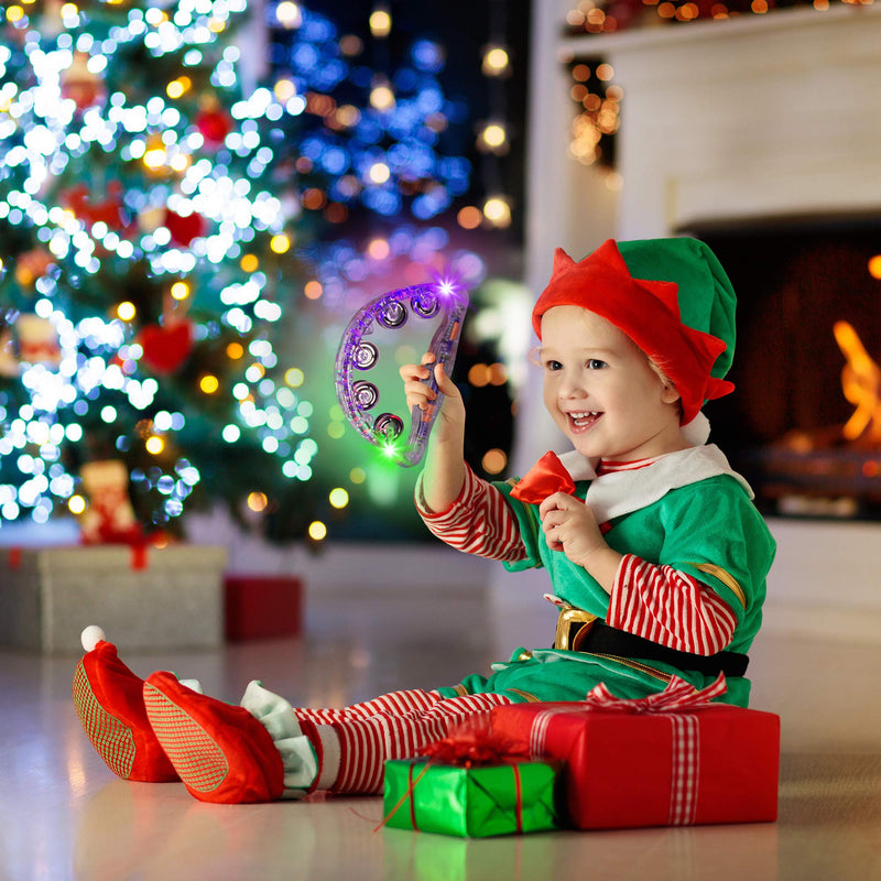 Clear LED Light up Musical Flashing Tambourine