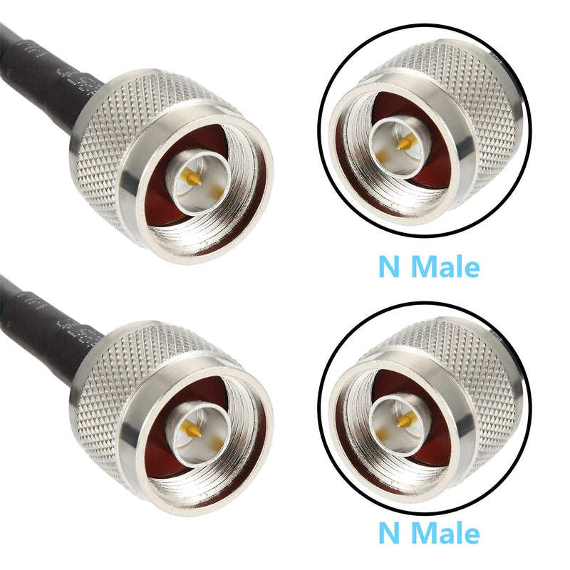 3 ft Low-Loss Coaxial Extension Cable (50 Ohm) N Male to N Male Connector, GEMEK Pure Copper Coax Cables for 3G/4G/5G/LTE/ADS-B/Ham/GPS/WiFi/RF Radio to Antenna or Surge Arrester Use (Not for TV) 3 ft
