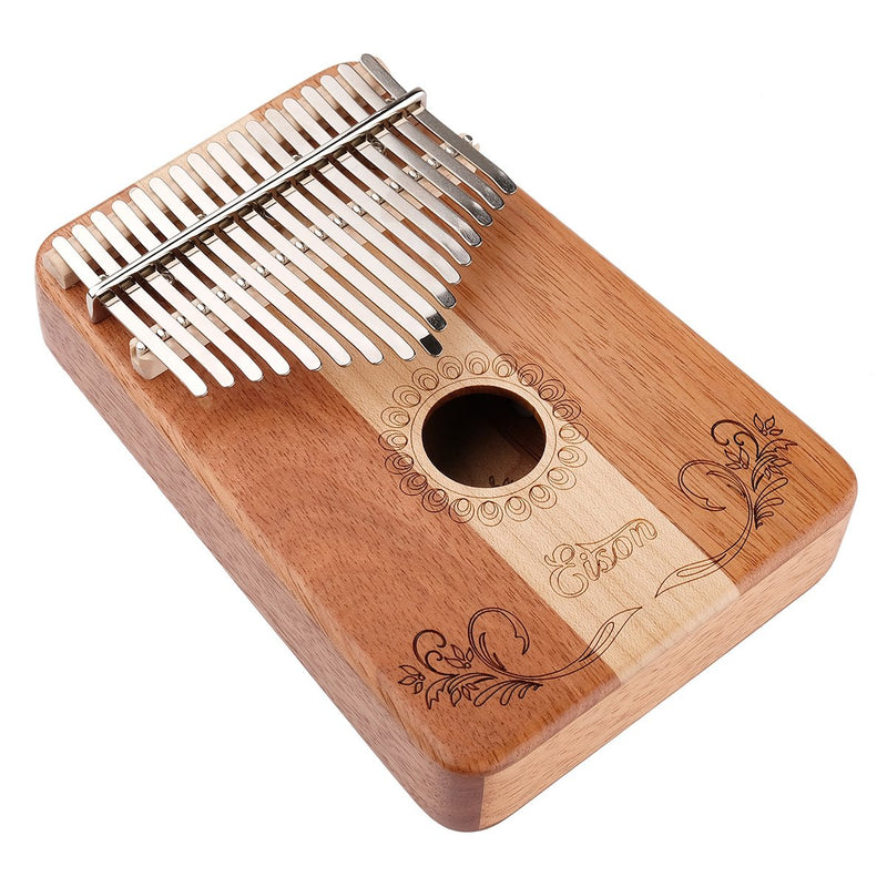 Kalimba,Eison Kalimba with Key Locking System Thumb Piano Finger Piano 17 keys with Instruction and Tune Hammer, Solid Wood Mahogany & Maple Body- Best Gift for Music Fans Kids Adults Kalimba E17