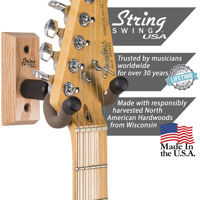 String Swing Wall Mount Guitar Hanger CC01KOAK - (4 Pack)