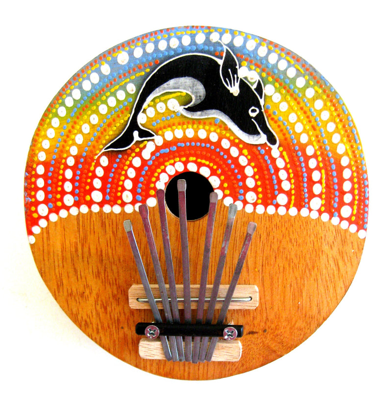 Coconut Kalimba Thumb Piano Hand Painted Kalimba Percussion Instrument 7 Keys Tunable, Professional Sound - JIVE BRAND 7a