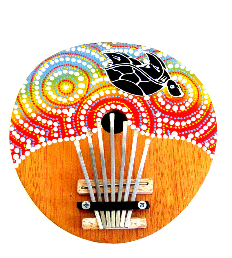 Coconut Kalimba Thumb Piano Hand Painted Kalimba Percussion Instrument 7 Keys Tunable, Professional Sound - JIVE BRAND 7a