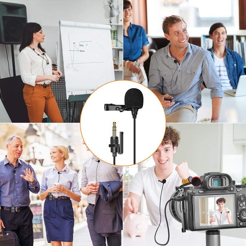 Comica CVM-SM-O1 Professional Lavalier Lapel Microphone, Omnidirectional 3.5mm TRS Clip-on Condenser Mic Compatible with DSLR Camera, Comica BoomX-D, Sennheiser, and Other Wireless Transmitter(3.94ft)