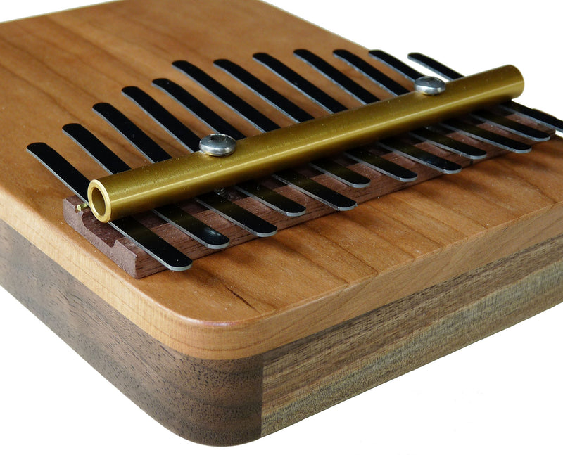 Zither Heaven Artisan Black Walnut 12 Note Thumb Piano with Cherry top made in the USA