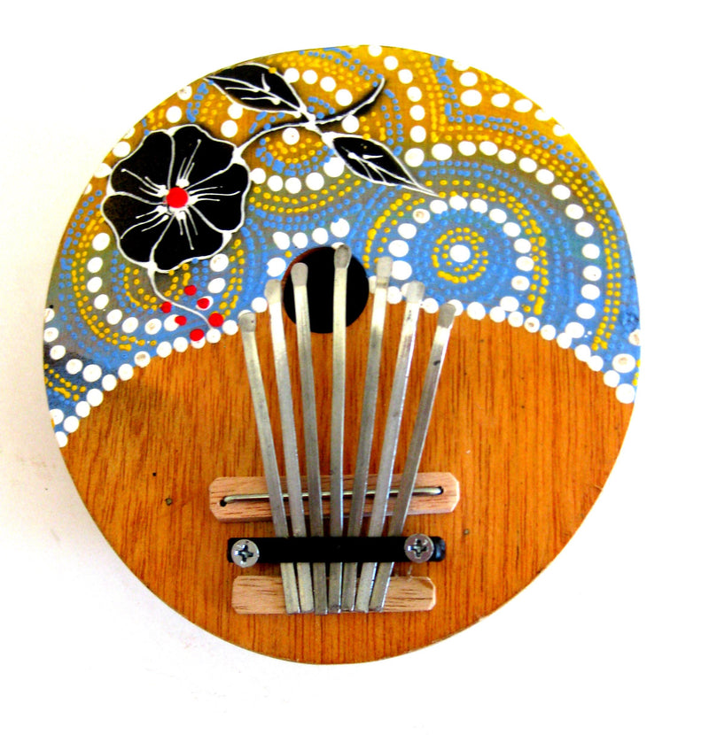 Coconut Kalimba Thumb Piano Hand Painted Kalimba Percussion Instrument 7 Keys Tunable, Professional Sound - JIVE BRAND 7a