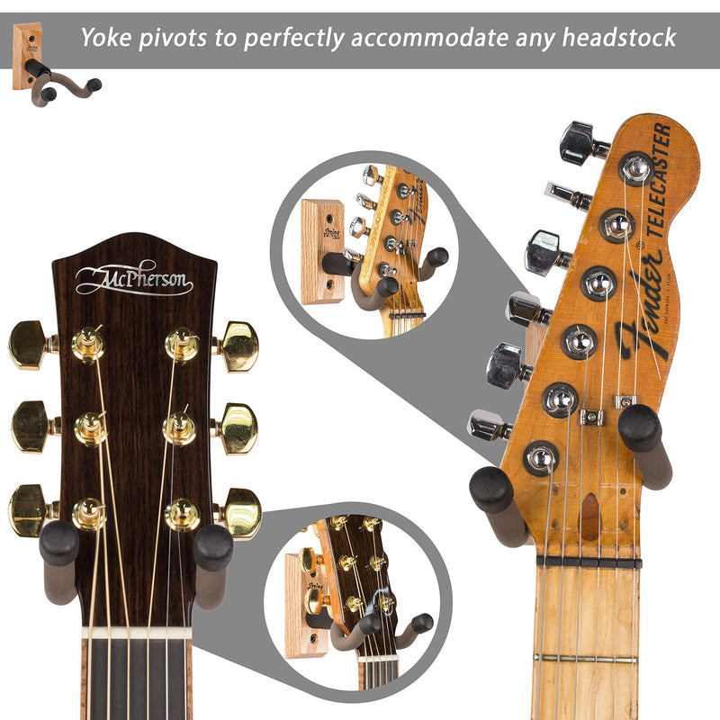 String Swing Wall Mount Guitar Hanger CC01KOAK - (4 Pack)