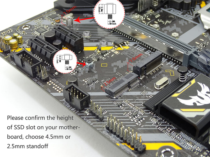 M.2 Screw,HFEIX SSD Mounting Kit with Screwdriver for ASUS Motherboard or ASRock Board NVMe PCIe Driver (7 pcs) 7 pcs