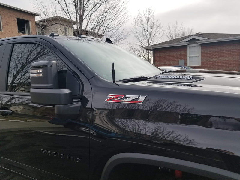 AntennaMastsRus - 50 Caliber Bullet Aluminum Antenna is Compatible with Chevrolet Silverado 1500 (2006-2021) 50 Cal Bullet Black