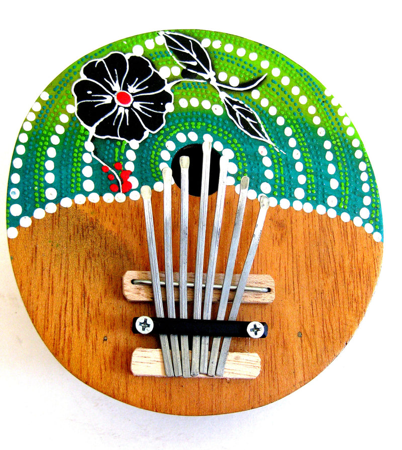 Coconut Kalimba Thumb Piano Hand Painted Kalimba Percussion Instrument 7 Keys Tunable, Professional Sound - JIVE BRAND 7a