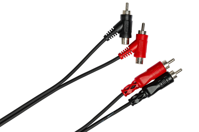 Hosa CRA-201PB Stereo Interconnect, Dual RCA to Dual Piggyback RCA, 1 m