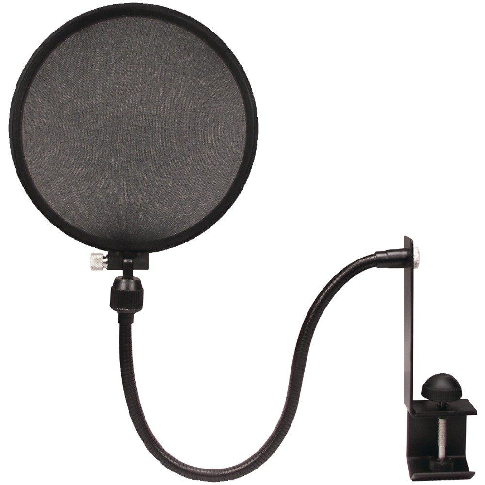 Nady MPF-6 6-Inch Clamp On Microphone Pop Filter with Flexible Gooseneck and Metal Stabilizing Arm Pop Filter with Stablizing Arm