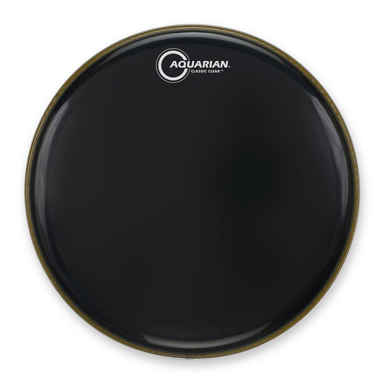 Aquarian Drumheads CC18BK Classic Clear 18-inch Tom Tom Drum Head, gloss black