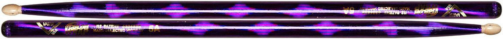 Vater Percussion Color Wrap 5A Drumsticks, Purple Optic, Wood Tip