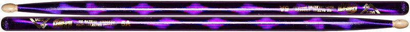 Vater Percussion Color Wrap 5A Drumsticks, Purple Optic, Wood Tip