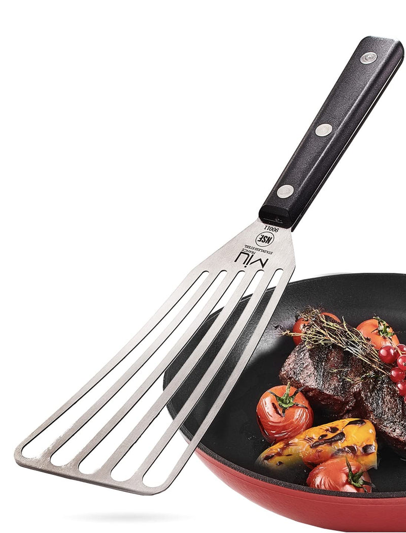 MIU France Large Stainless Steel Slotted Turner, 3 by 11-Inch White