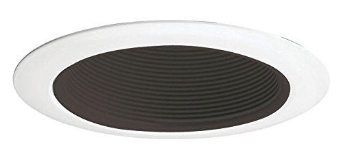 Juno Lighting 14 BWH Halogen Recessed Baffle Trim, 50 watts, 4-Inch, White with Black Baffle
