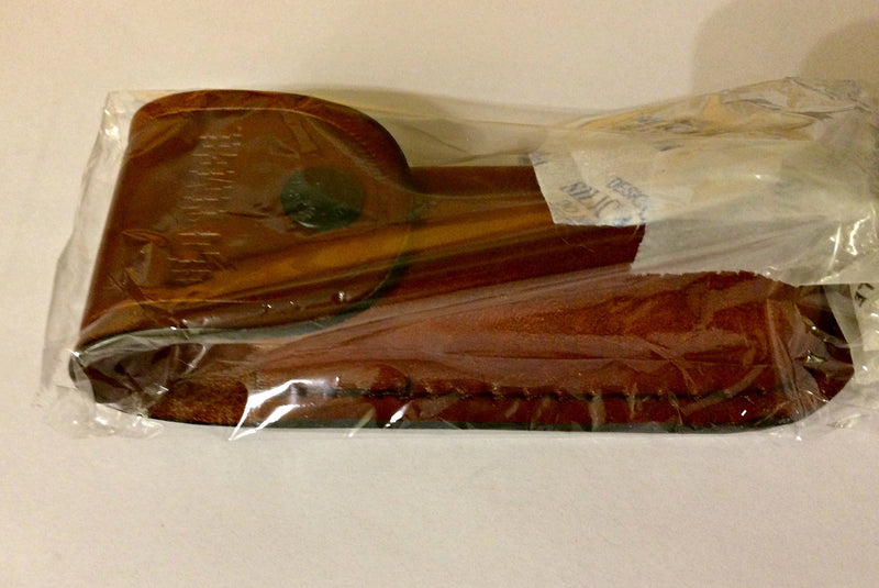 Old Timer LS2 Large Size Brown Leather Belt Sheath with Button Clasp and Hard Exterior for Outdoor, Hunting, Camping and EDC