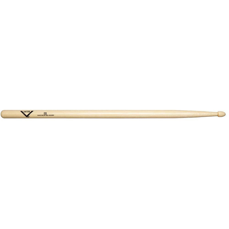 Vater 5B Nylon Tip Hickory Drum Sticks, Pair