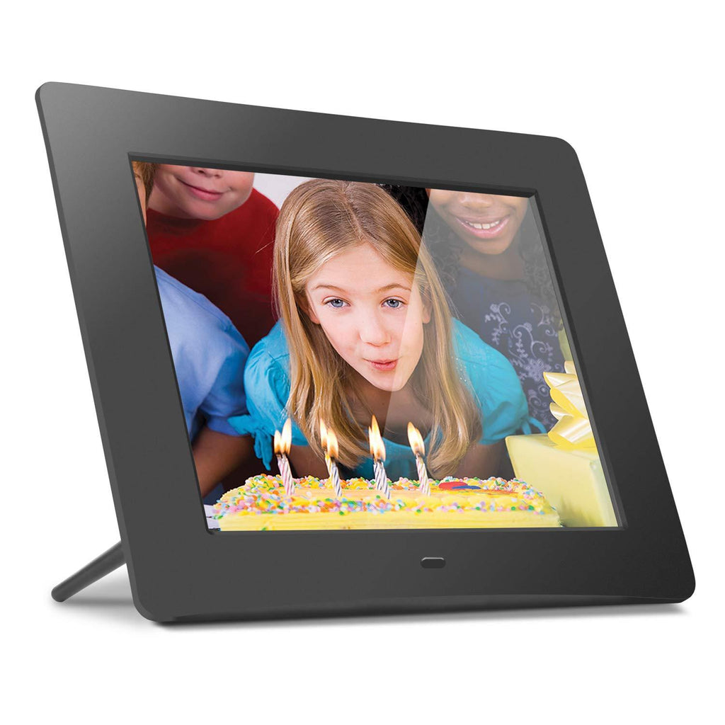 Aluratek 8" LCD Digital Photo Frame w/4GB Built-In Mem & USB SD/SDHC Support (ADMPF108F) , Black 8" (w/ Built-in Memory)